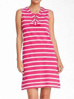 Kate Spade. Sleeveless Pink & White Stripe Shift Dress